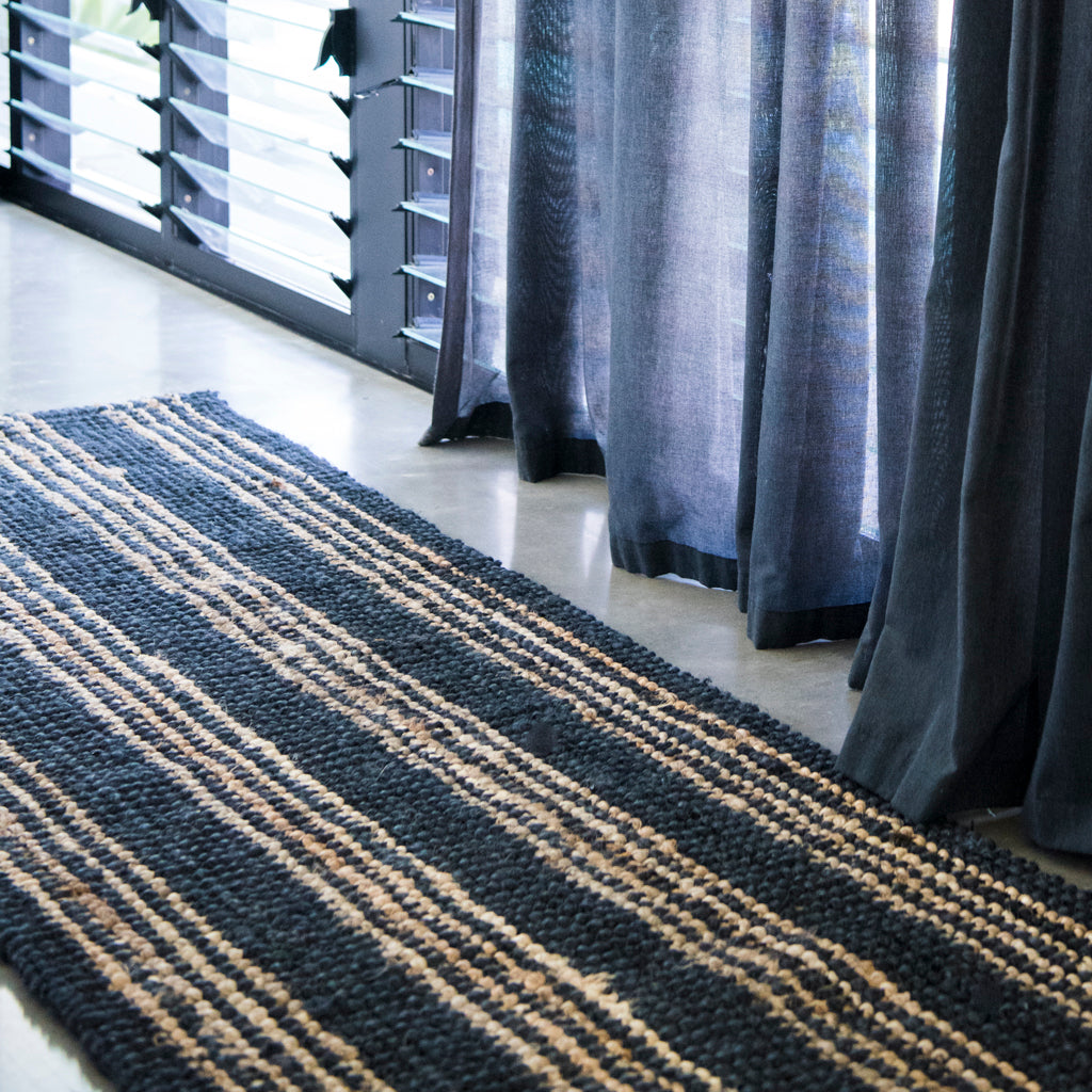 Jones stripe jute runner rug
