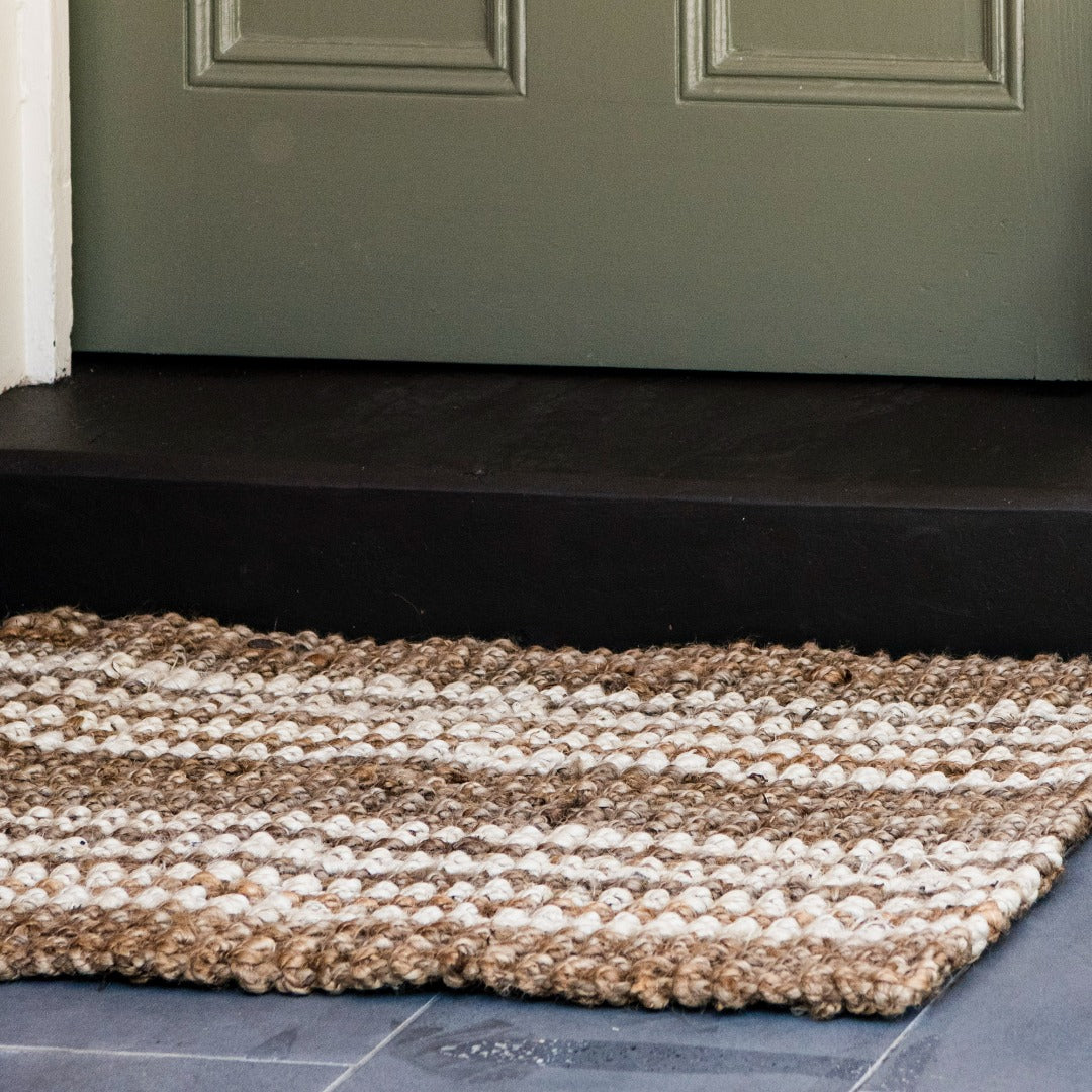 Osbourne Stripe Doormat - Jute Doormats - Oversized Mats