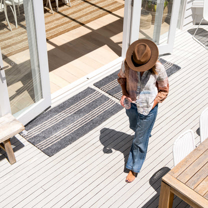 Cornell Stripe mat - washable indoor and outdoor doormat