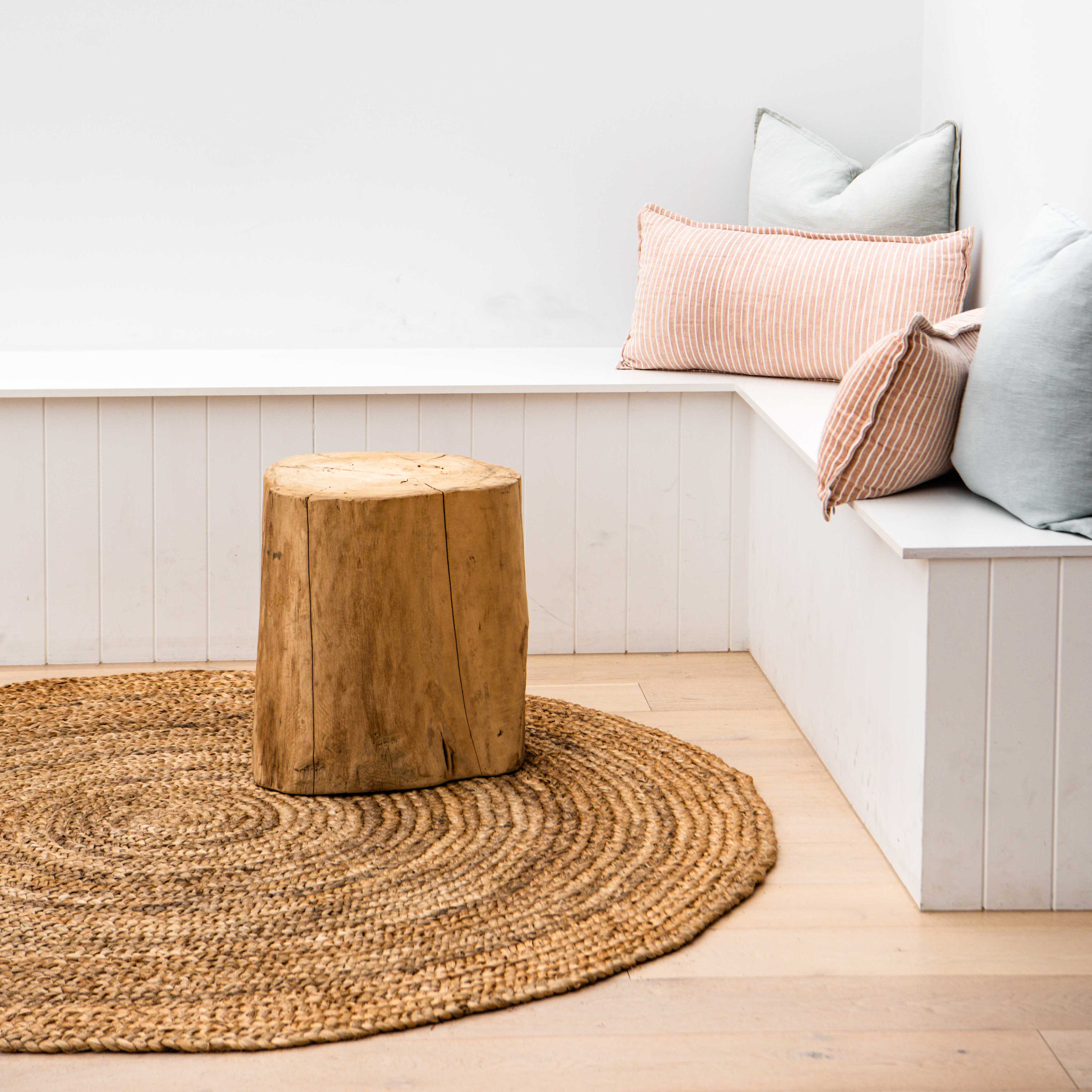 Hayw Braided top Half Circle / Half Moons/ Semi Circle JutE Doormat / Custom Size Natural Circle JutE Doormat/ Li3497 Room Decor Round Rug /